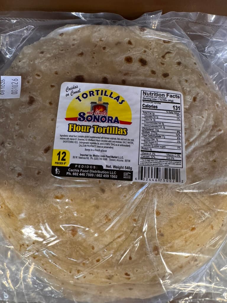 Tortillas Sonora. 12